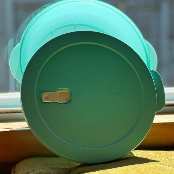 Tupperware 10" Crystal Wave Divided Microwave Dish Vented Lid Reheatable 3284C-2 - Picture 4 of 4